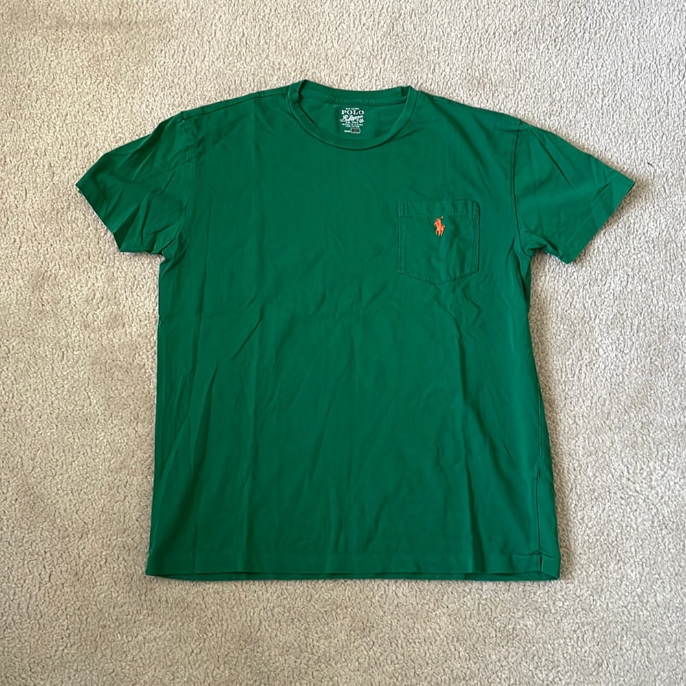 Polo Ralph Lauren Green Tee with Front Pocket
